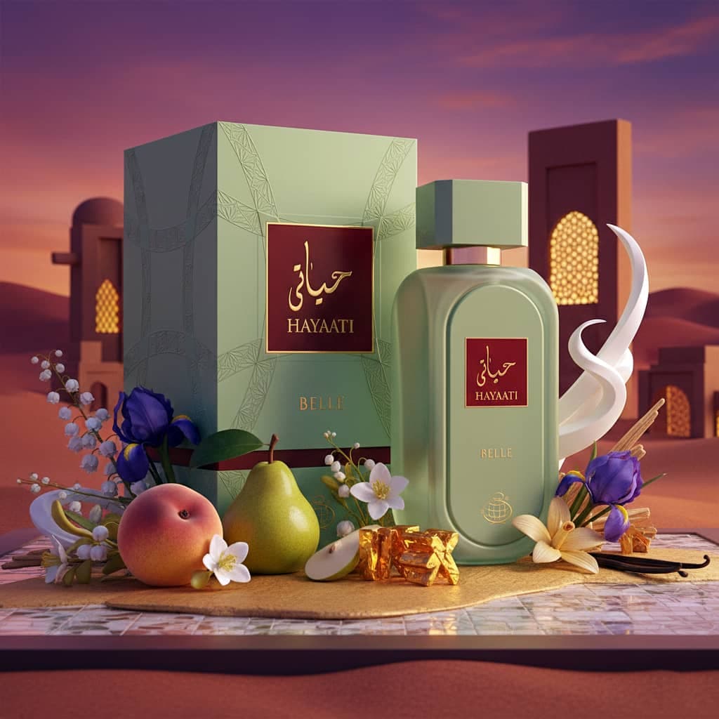 عطر ادکلن زنانه حیاتی بله فراگرنس ورد رایحه ژان پل گوتیه لا بل له پارفوم (Fragrance World Hayaati Hayaati Belle) حجم 100 میل — تصویر ۵