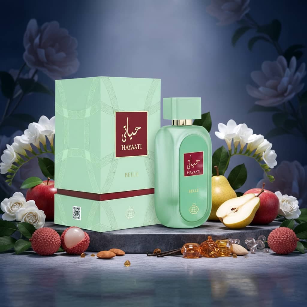عطر ادکلن زنانه حیاتی بله فراگرنس ورد رایحه ژان پل گوتیه لا بل له پارفوم (Fragrance World Hayaati Hayaati Belle) حجم 100 میل — تصویر ۶