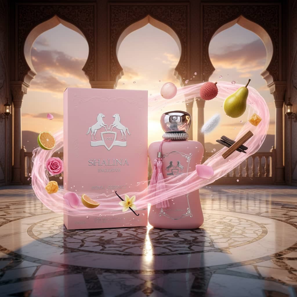 عطر ادکلن زنانه پرفیوم دو مارلی دلینا اکسکلوسیف فراگرنس ورد مدل شالینا اکسکلوسیو رویال اسنس (Fragrance World Parfums de Marly Delina Exclusif) حجم 100 میل — تصویر ۱۲