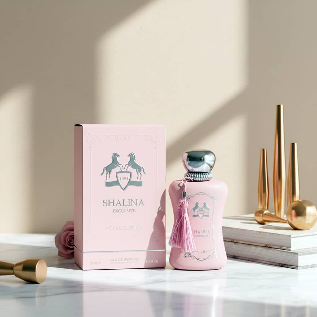 عطر ادکلن زنانه پرفیوم دو مارلی دلینا اکسکلوسیف فراگرنس ورد مدل شالینا اکسکلوسیو رویال اسنس (Fragrance World Parfums de Marly Delina Exclusif) حجم 100 میل — تصویر ۶