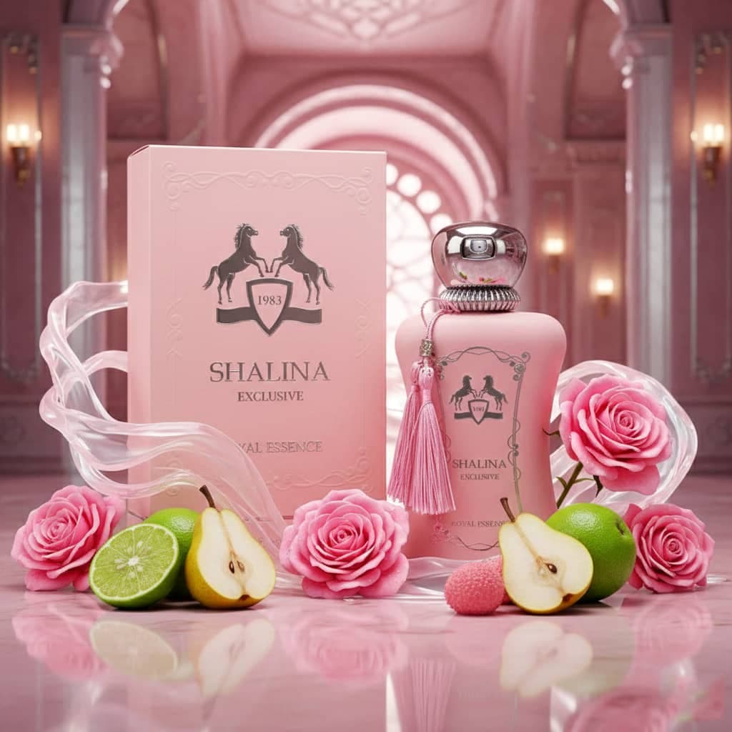 عطر ادکلن زنانه پرفیوم دو مارلی دلینا اکسکلوسیف فراگرنس ورد مدل شالینا اکسکلوسیو رویال اسنس (Fragrance World Parfums de Marly Delina Exclusif) حجم 100 میل