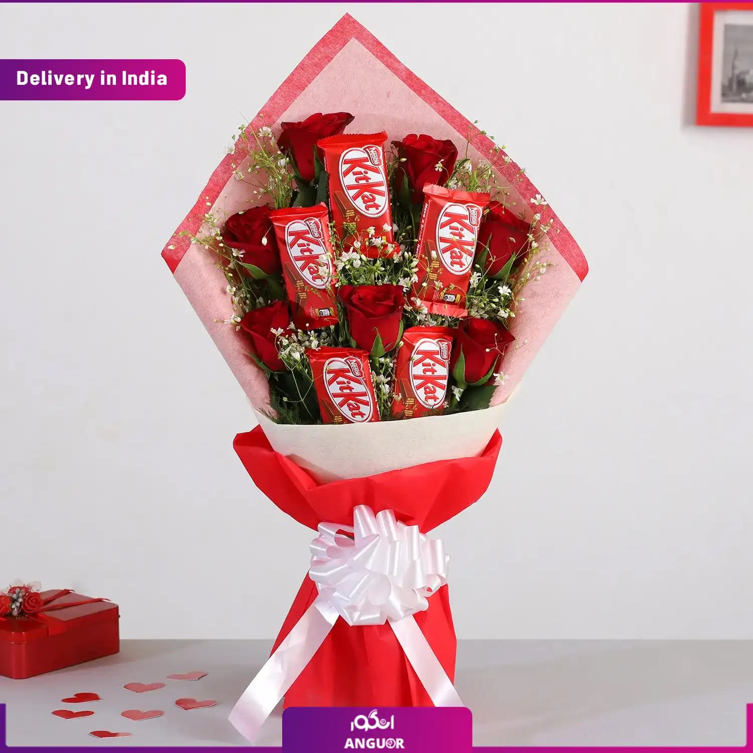 ست هدیه گل و شکلات (ارسال گل به هند)
