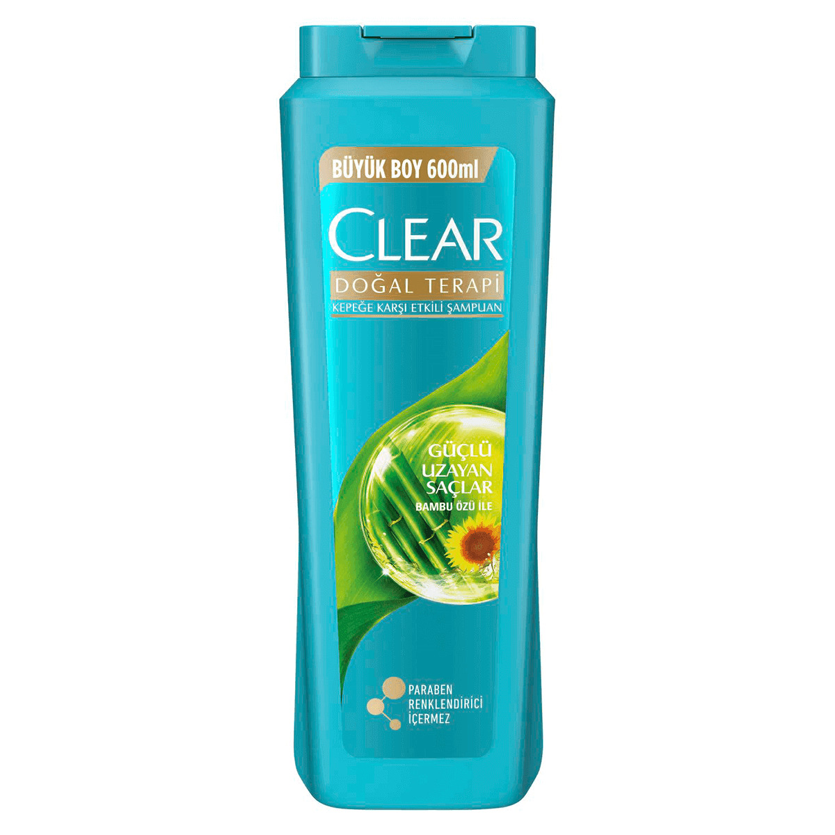 شامپو ضد شوره زنانه کلیر CLEAR مدل Güçlü Uzayan Saçlar حاوی عصاره درخت بامبو حجم 600 میلی