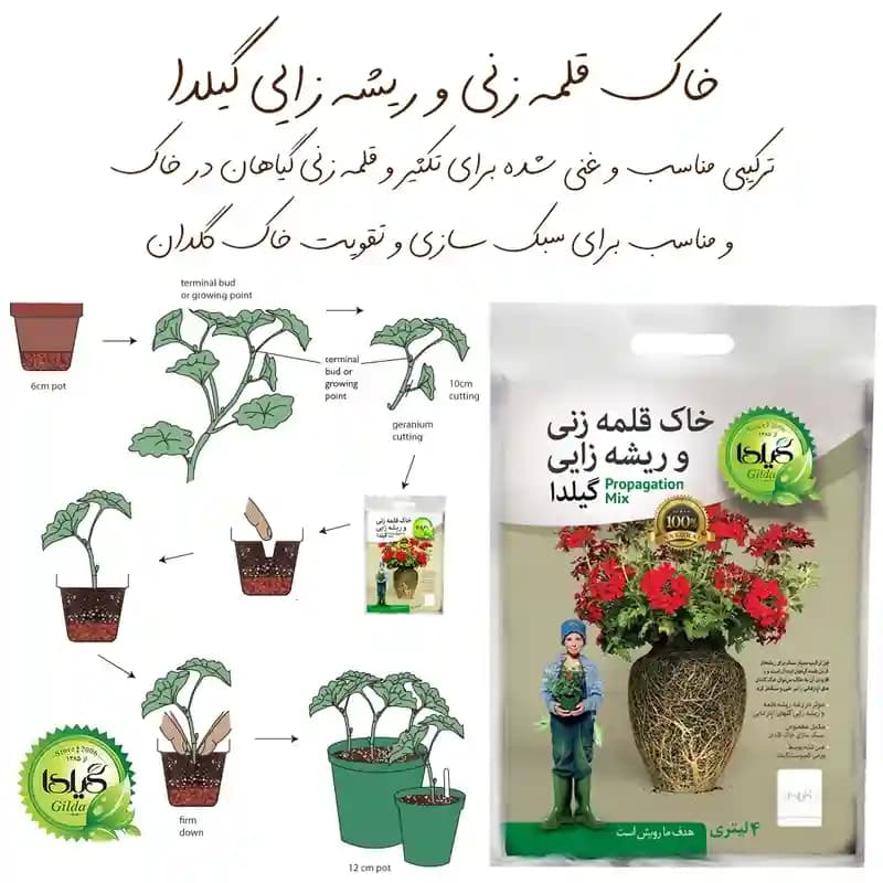 خاک قلمه زنی و ریشه زایی 4 لیتری گیلدا — تصویر ۷