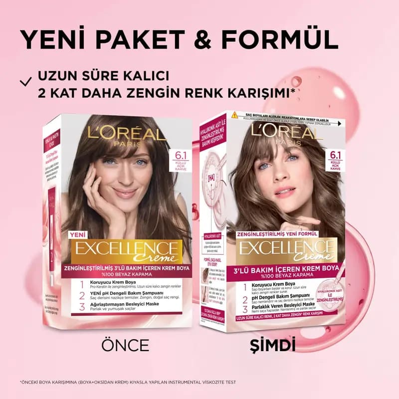 رنگ ‌موی شماره 6.1 لورال loreal رنگ قهوه ای روشن دودی سری Excellence — تصویر ۹