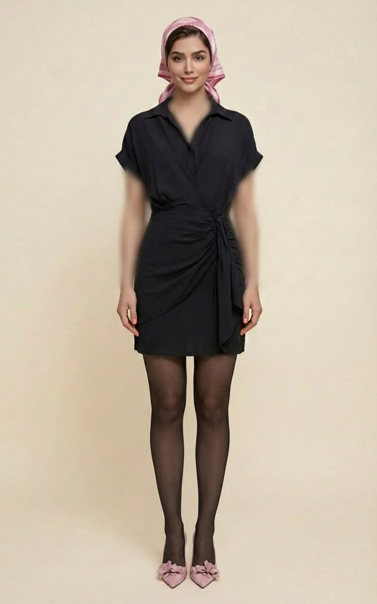 پیراهن زنانه آستین‌کوتاه کژوال با کمر گره‌دار nevado کد 404014451743 — تصویر ۱۰