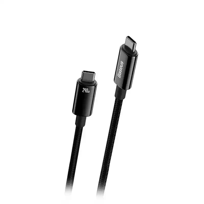 کابل باسئوس Baseus Tungsten Gold fast Type-c To Type-c CAWJ040001 240W — تصویر ۵