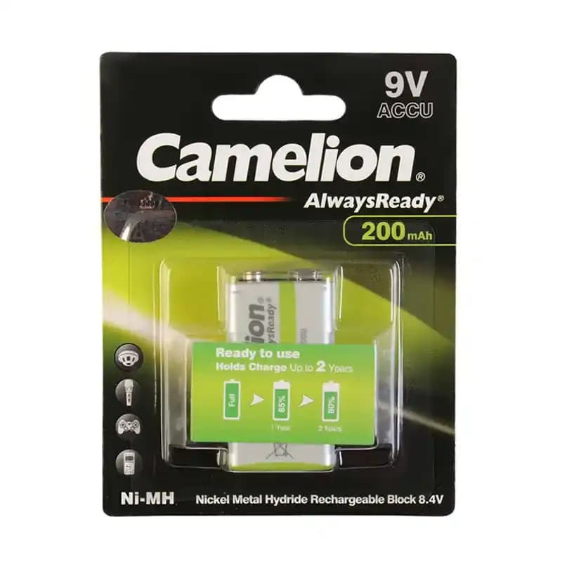 باتری کتابی شارژی Camelion AlwaysReady 9V 200mAh — تصویر ۳