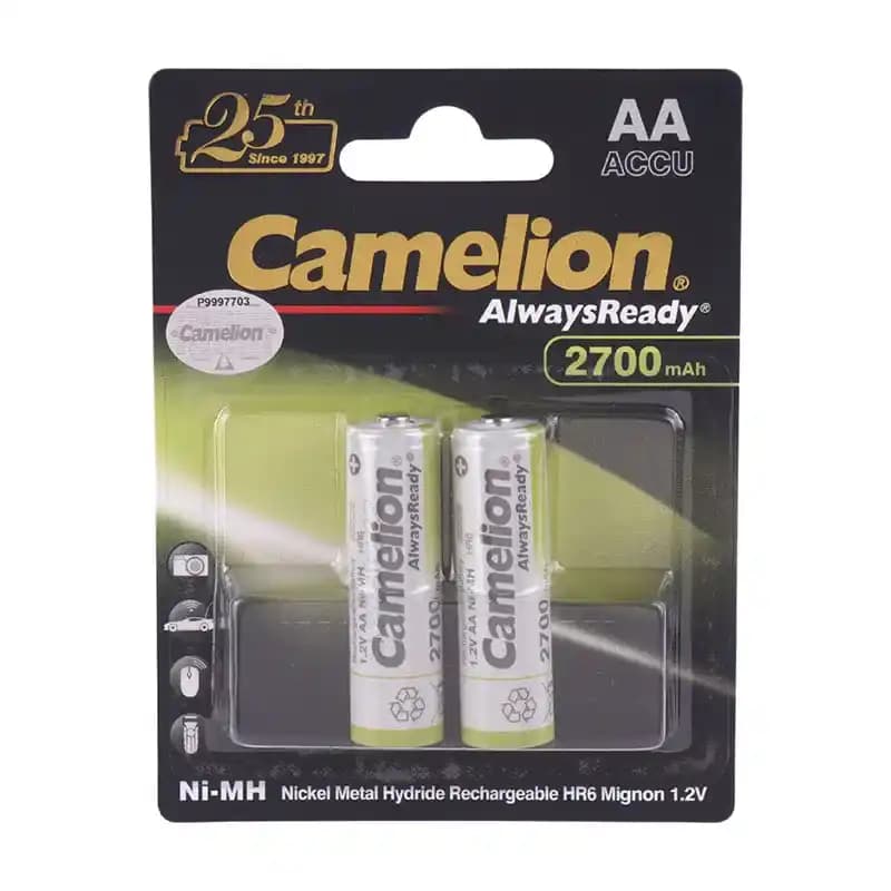 باتری 2 تایی قلمی شارژی کملیون Camelion AlwaysReady 2700mAh — تصویر ۵