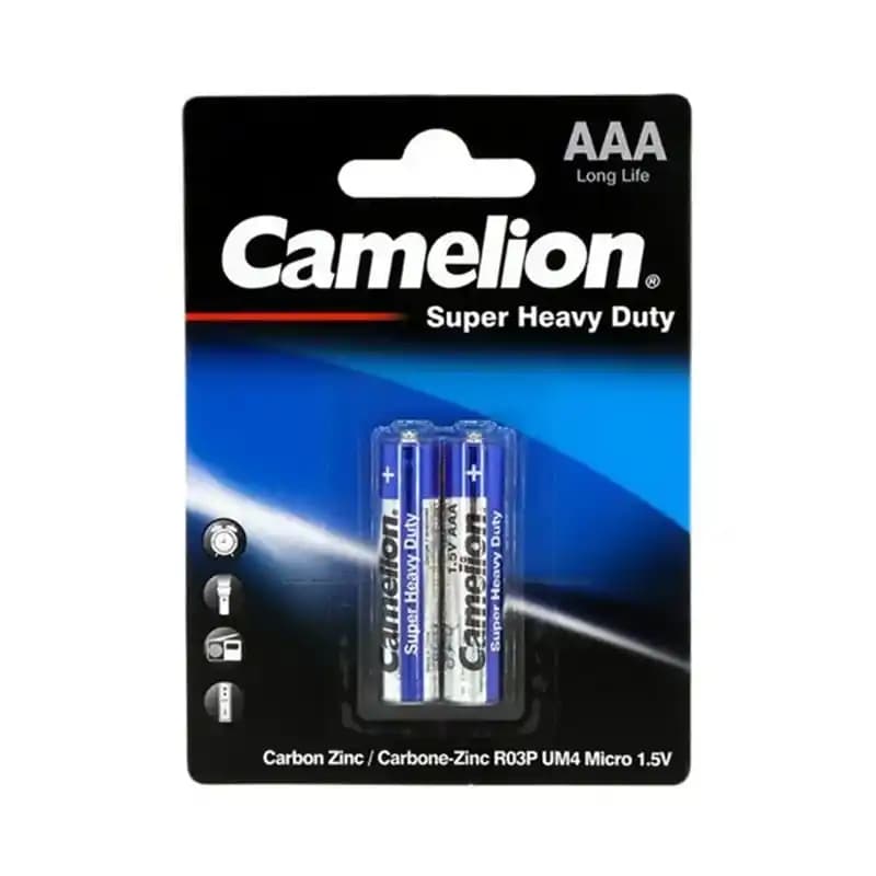 باتری 2 تایی نیم قلمی کارتی کملیون Camelion Super Heavy Duty 1.5V AAA — تصویر ۵