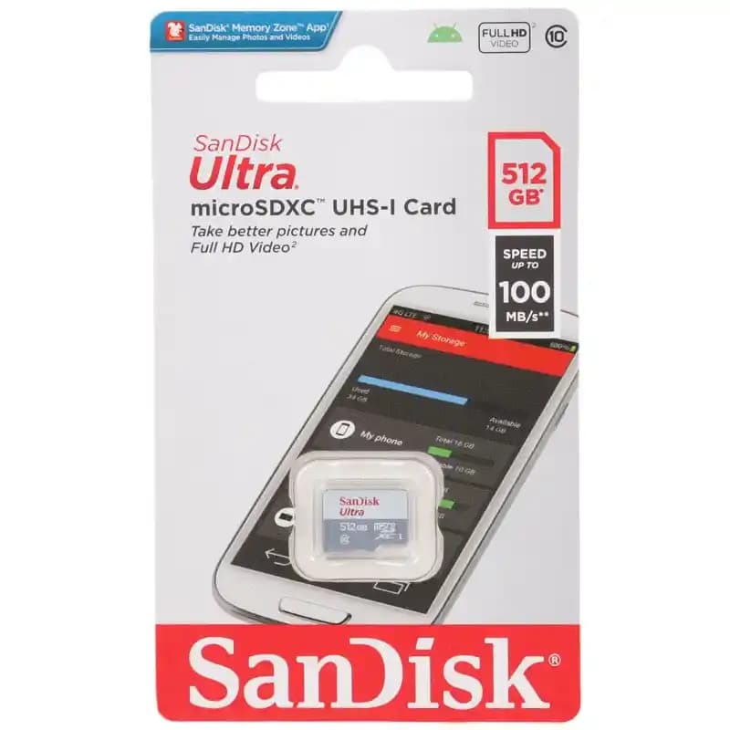 کارت حافظه میکرو 512 گیگ سن دیسک SanDisk Ultra U1 C10 100MB/s — تصویر ۳