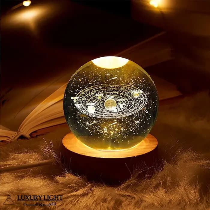 گوی کریستالی سه‌بعدی چراغ خواب مدل سیارات — تصویر ۳