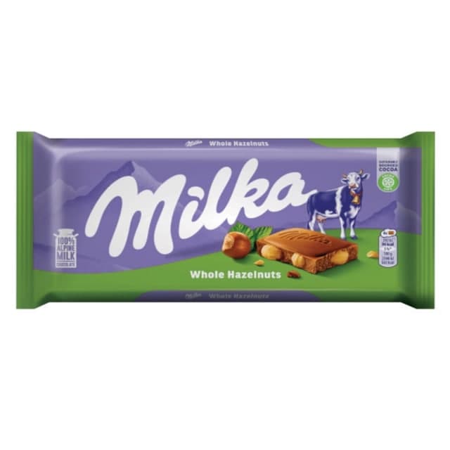 شکلات میلکا Whole Hazelnuts وزن 100گرم