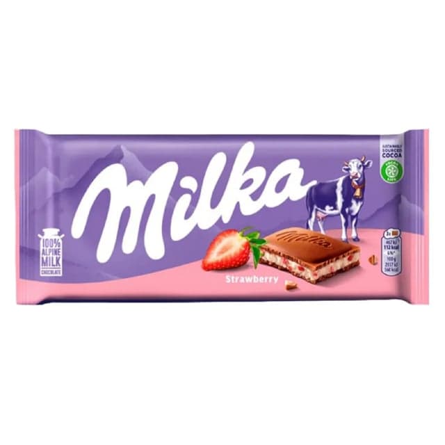 شکلات میلکا Strawberry وزن 100گرم