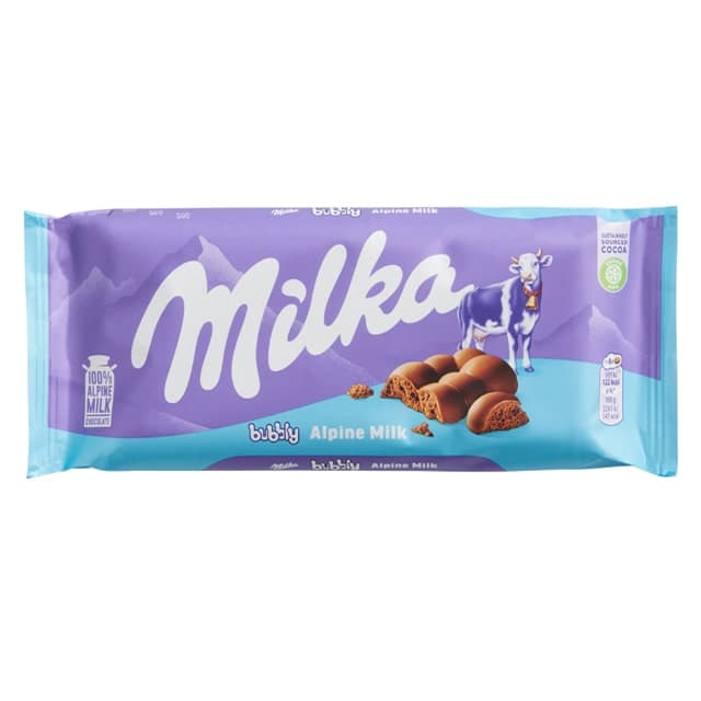 شکلات میلکا Bubbly Alpine Milk وزن 100گرم