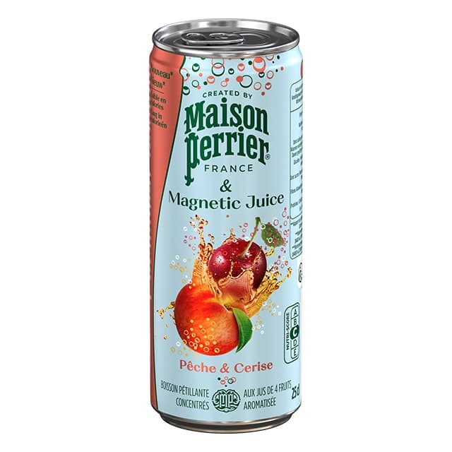 نوشیدنی گازدار هلو و آلبالو میسون پریر Maison Perrier