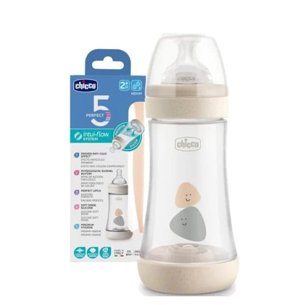 شیشه شیر چیکو chicco پرفکت prefect ۵ میل ml 240 ضدنفخ +2m — تصویر ۱۰
