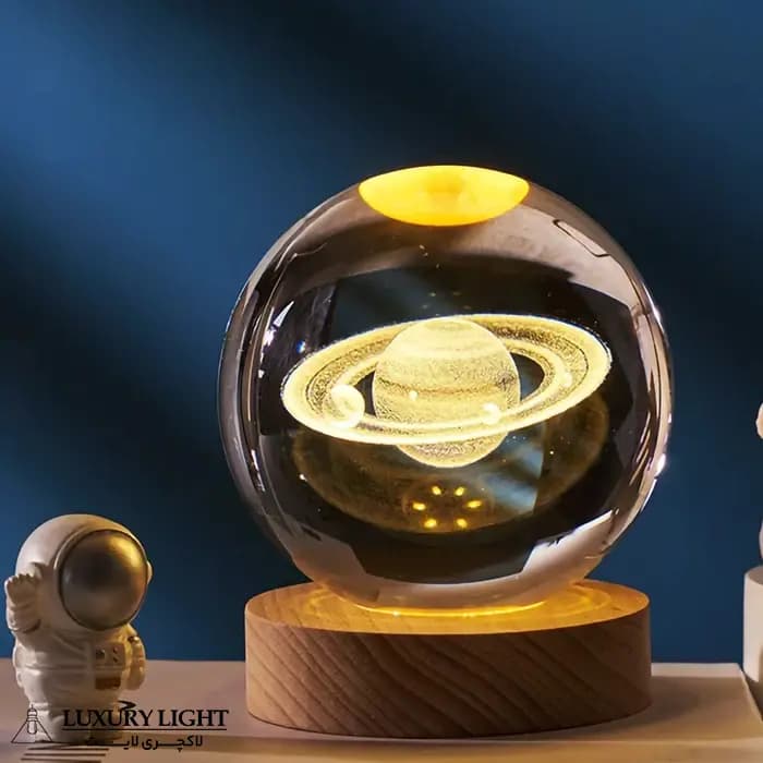 چراغ خواب گوی کریستالی مدل سیاره کیوان — تصویر ۳