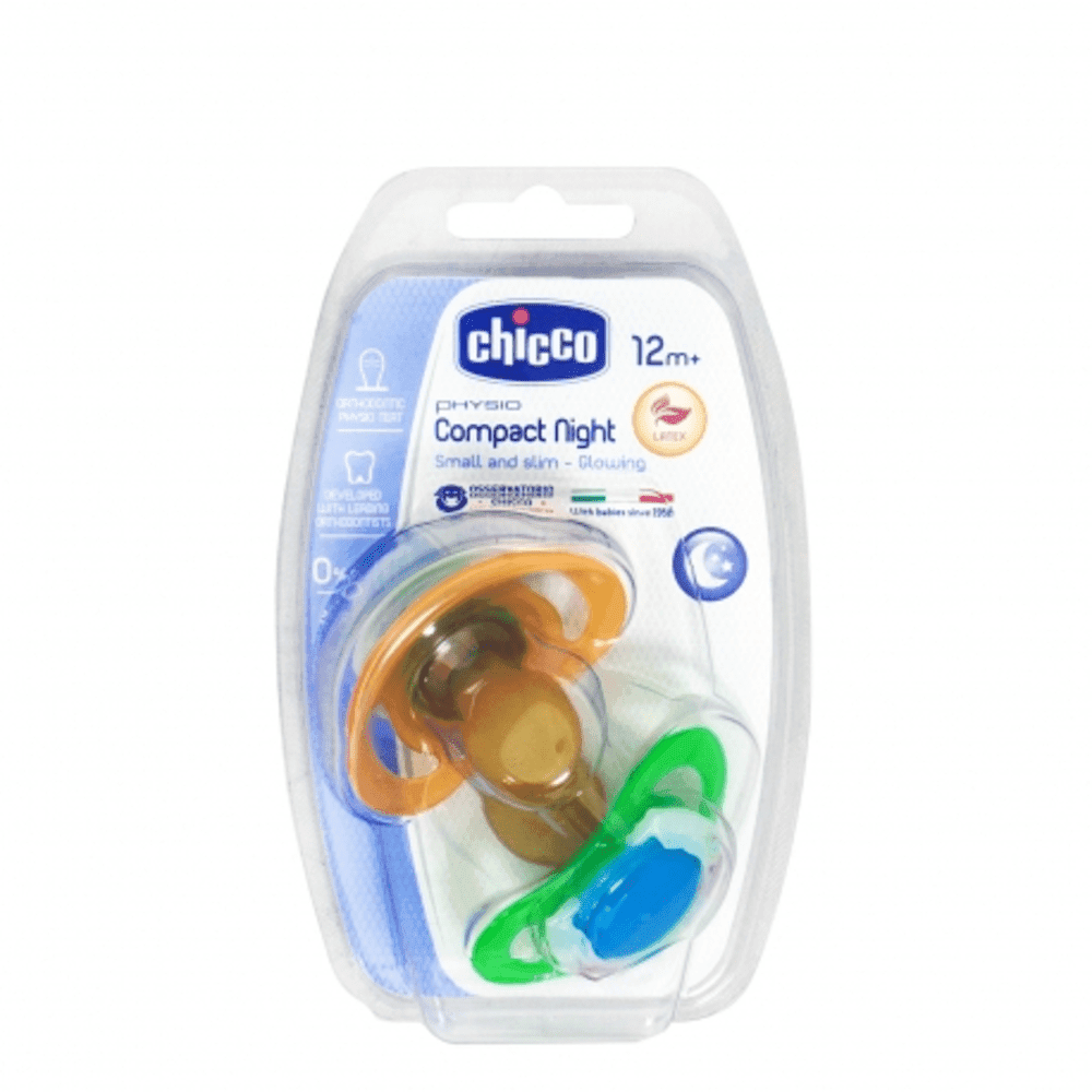 پستانک لاتکس شبرنگ نوزاد چیکو Chicco مدل فیزیو +12 ماه