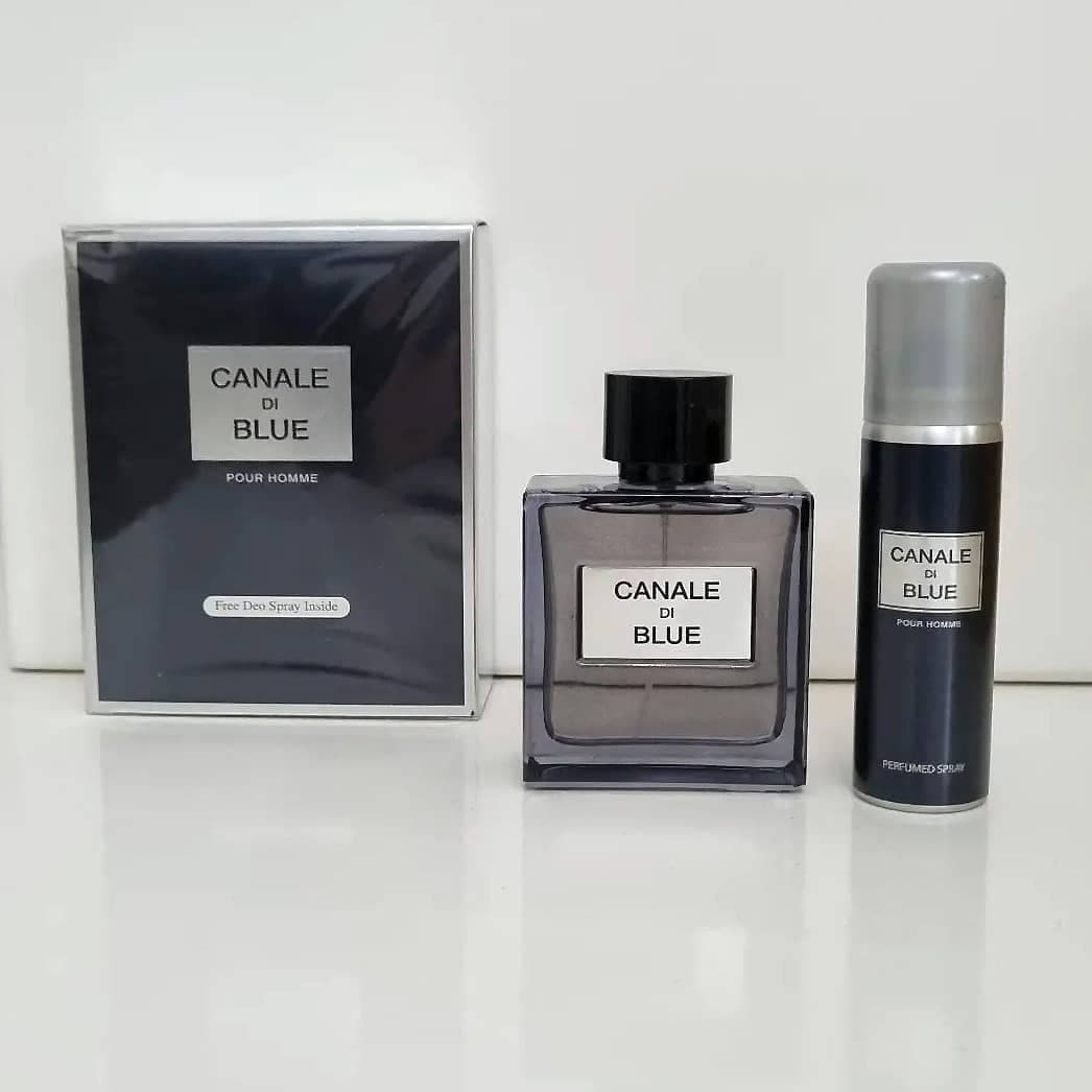 عطر ادکلن مردانه بلو شنل فراگرنس ورد مدل کانال دی بلو (Fragrance World Canale Di Blue) حجم 100 میل با اسپری رایگان — تصویر ۹