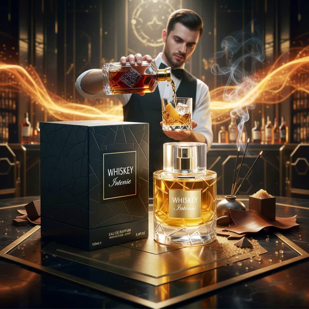 عطر ادکلن زنانه مردانه ویسکی اینتنس فراگرنس ورد ویسکی اینتنس (Fragrance World Whiskey Intense) حجم 100 میل — تصویر ۲