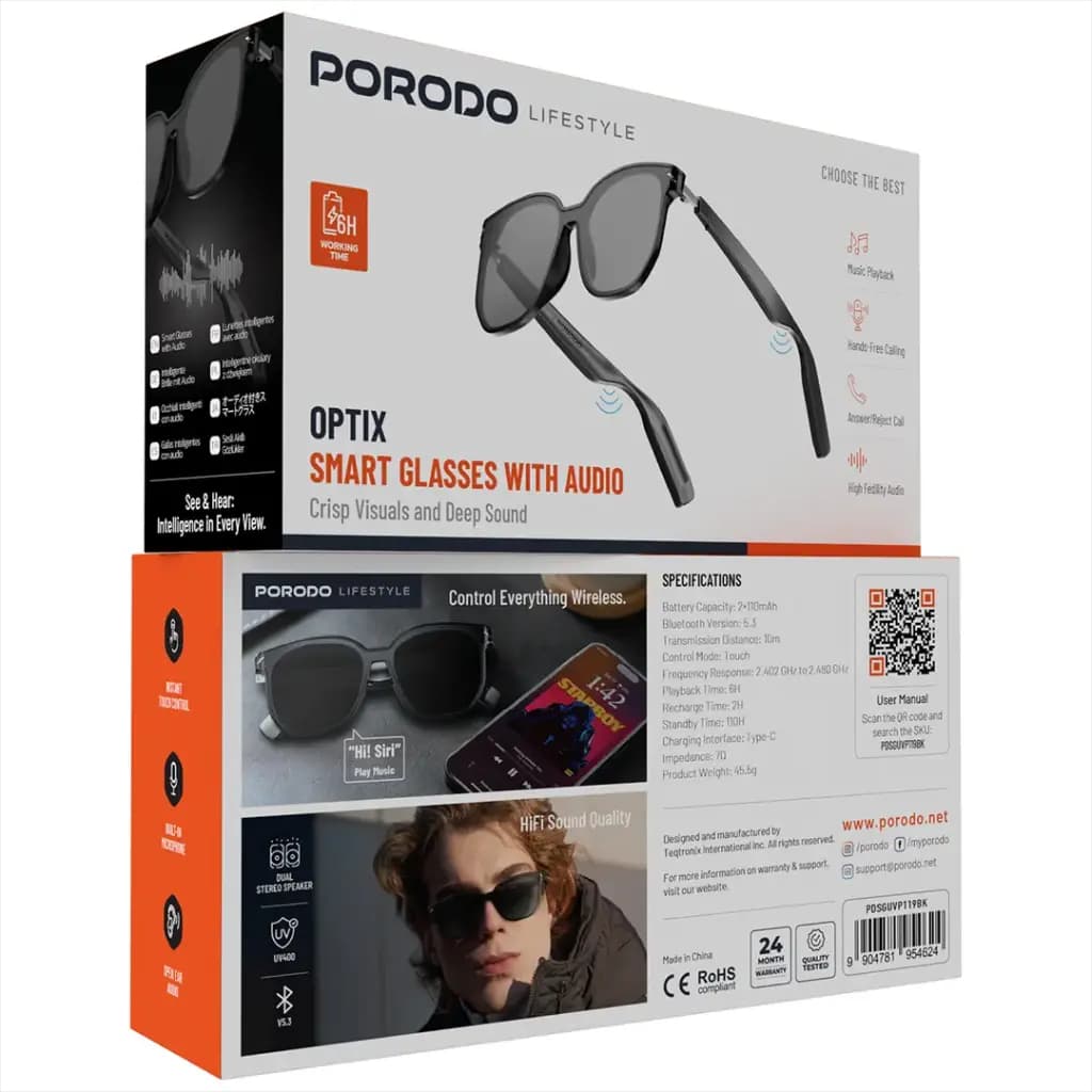 عینک هوشمند پرودو اپتیکس مدل Optix Smart Glasses with Audio — تصویر ۳