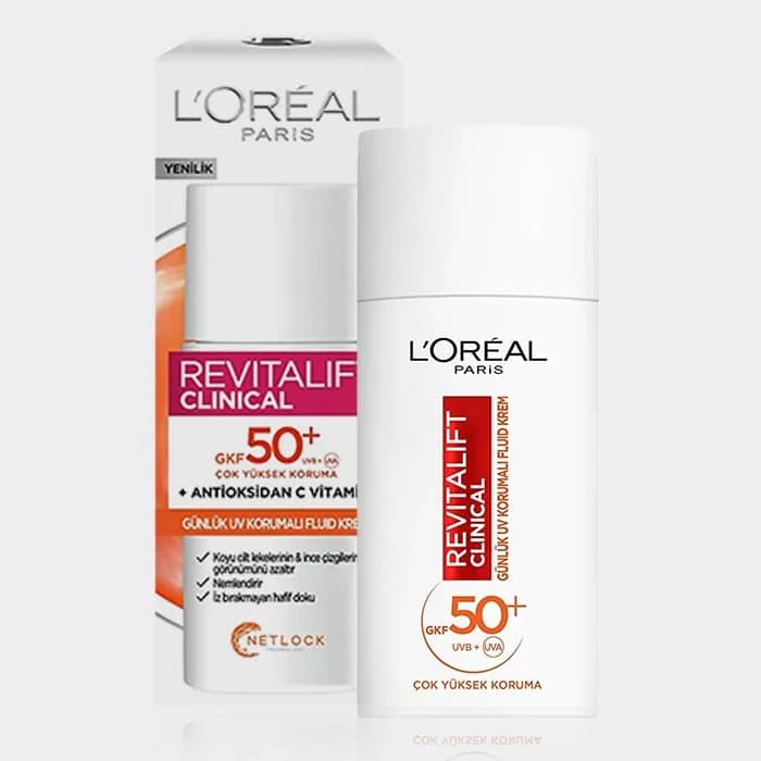 ضد آفتاب جوانساز و ضد لک لورآل مدل L’Oréal Revitalift Clinical daily UV protected fluid krem — تصویر ۳