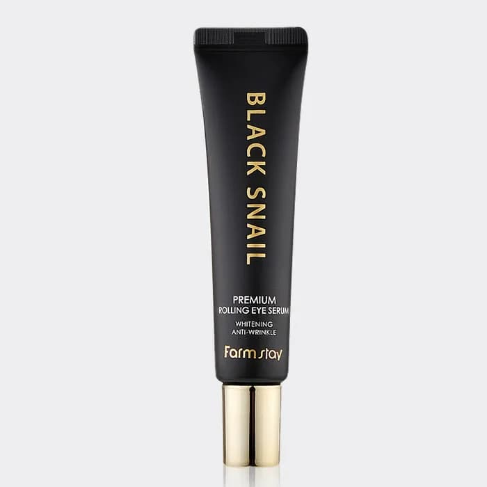 سرم دور چشم رولی حلزون سیاه فارم استی حجم 25 میل مدل Farm Stay Black Snail Premium Rolling Eye Serum