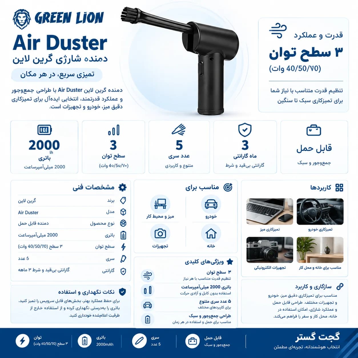 جت فن گرین لاین Air Duster مدل GNAIRDUST — تصویر ۱۱
