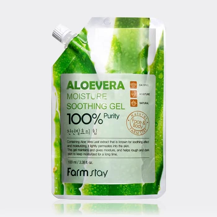 ژل آبرسان و مرطوب کننده آلوئه ورا فارم استی مدل Farm Stay Aloevera Moisture Soothing Gel