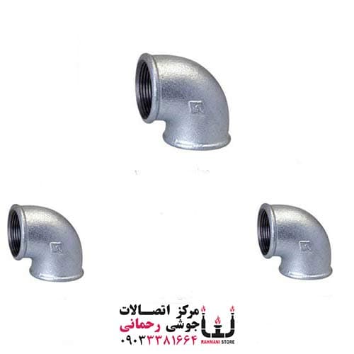زانو 90 درجه دنده ای گالوانیزه سایز 3 اینچ مک MECH — تصویر ۳
