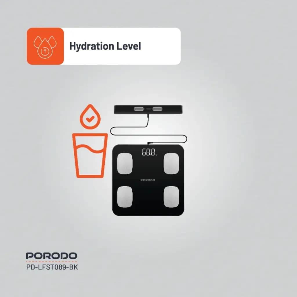 ترازو هوشمند همراه با دسته پرودو Porodo Lifestyle Precise Analysis Smart Scale — تصویر ۷