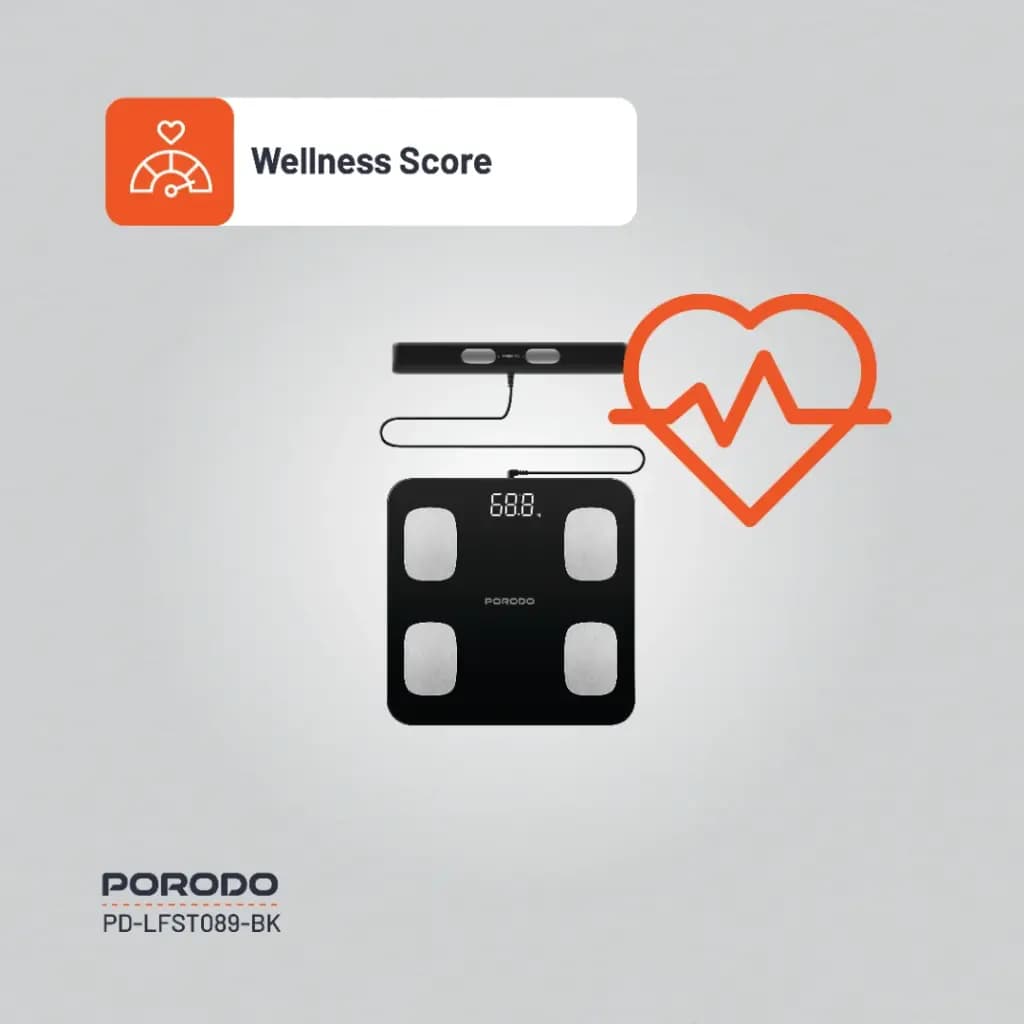 ترازو هوشمند همراه با دسته پرودو Porodo Lifestyle Precise Analysis Smart Scale — تصویر ۸