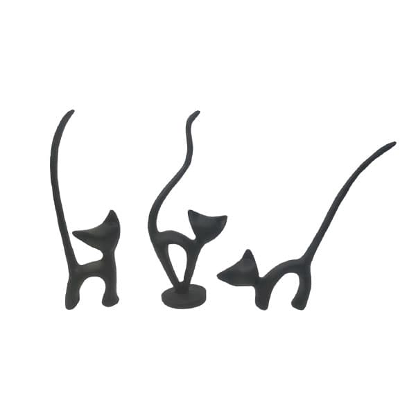 مجسمه دکوری مدل گربه دم دراز مجموعه سه عددی