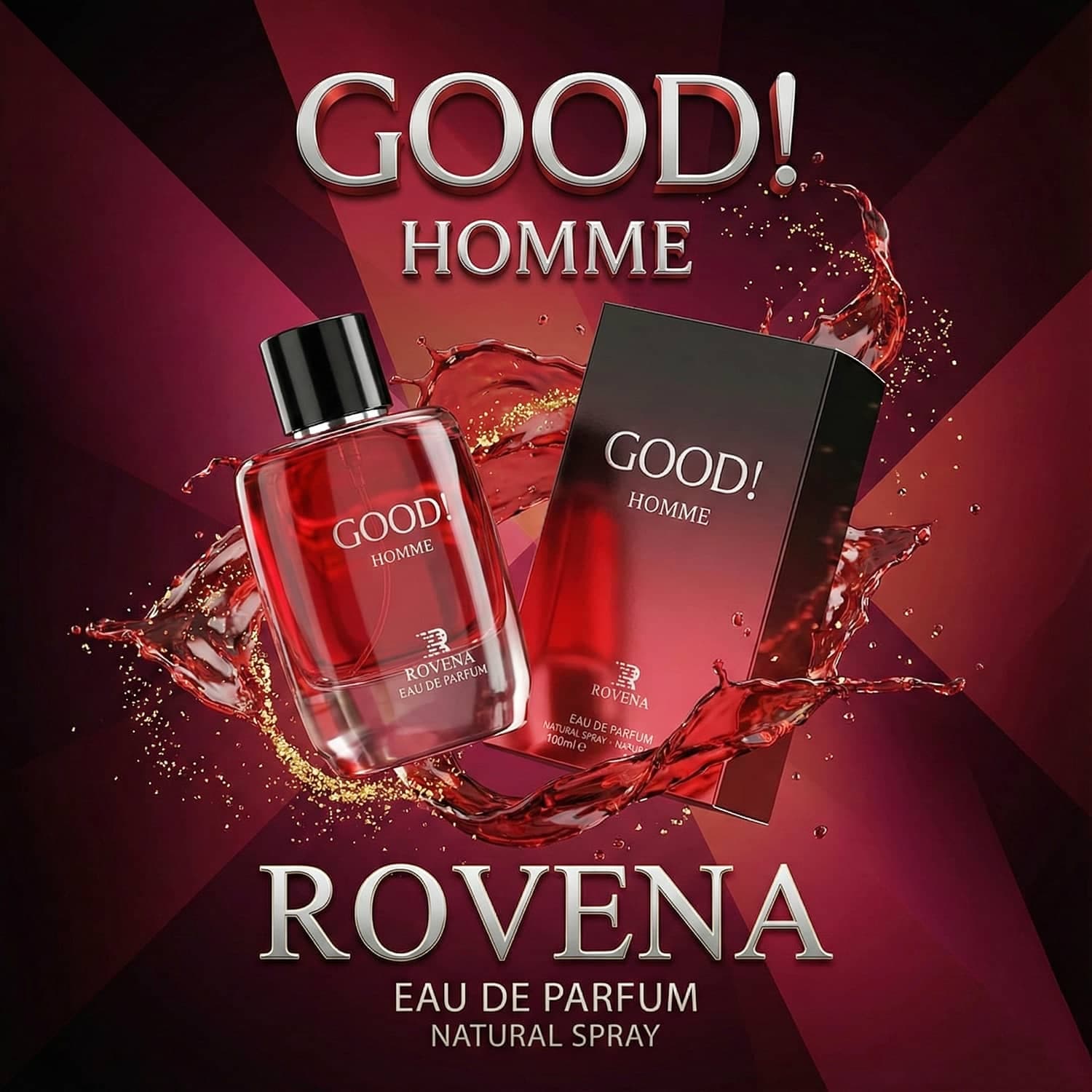 عطر ادکلن مردانه جوپ قرمز یا جوپ هوم روونا فرانسه مدل گود هوم قرمز (Rovena Good Homme) حجم 100 میل