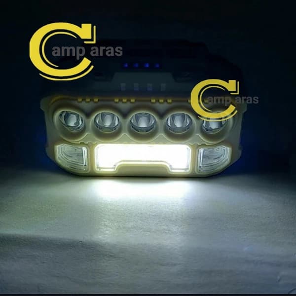 هدلایت پیشانی سنسوردار شارژی HX-817S COB 5LED — تصویر ۷