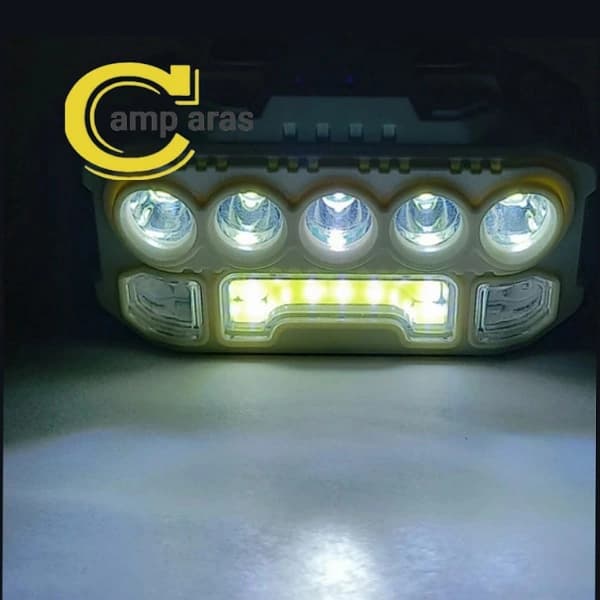 هدلایت پیشانی سنسوردار شارژی HX-817S COB 5LED — تصویر ۵