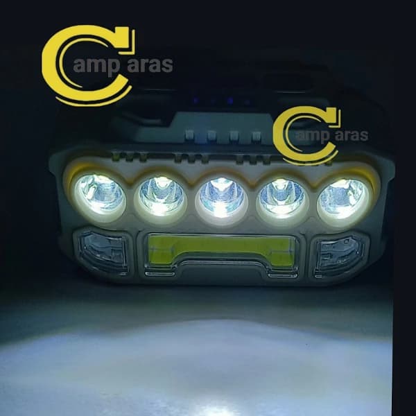 هدلایت پیشانی سنسوردار شارژی HX-817S COB 5LED — تصویر ۶