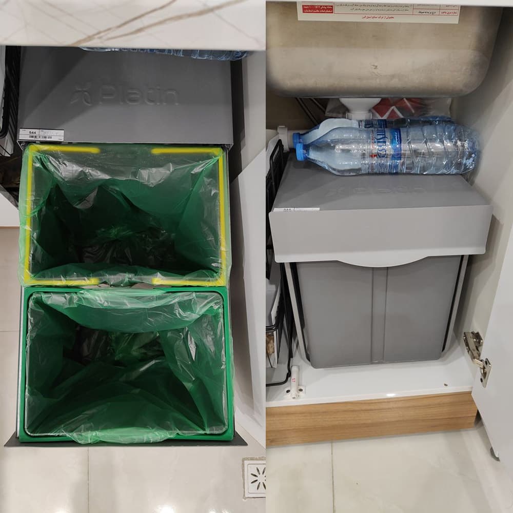 سطل زباله دو مخزنه 40 لیتری پلاتین مدل 3633 — تصویر ۵