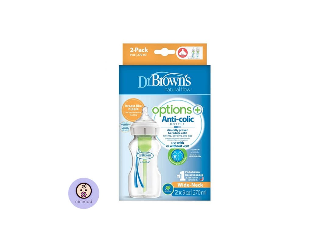 شیشه شیر ۲۷۰ میل آپشن پلاس Dr Browns رنگ سبز