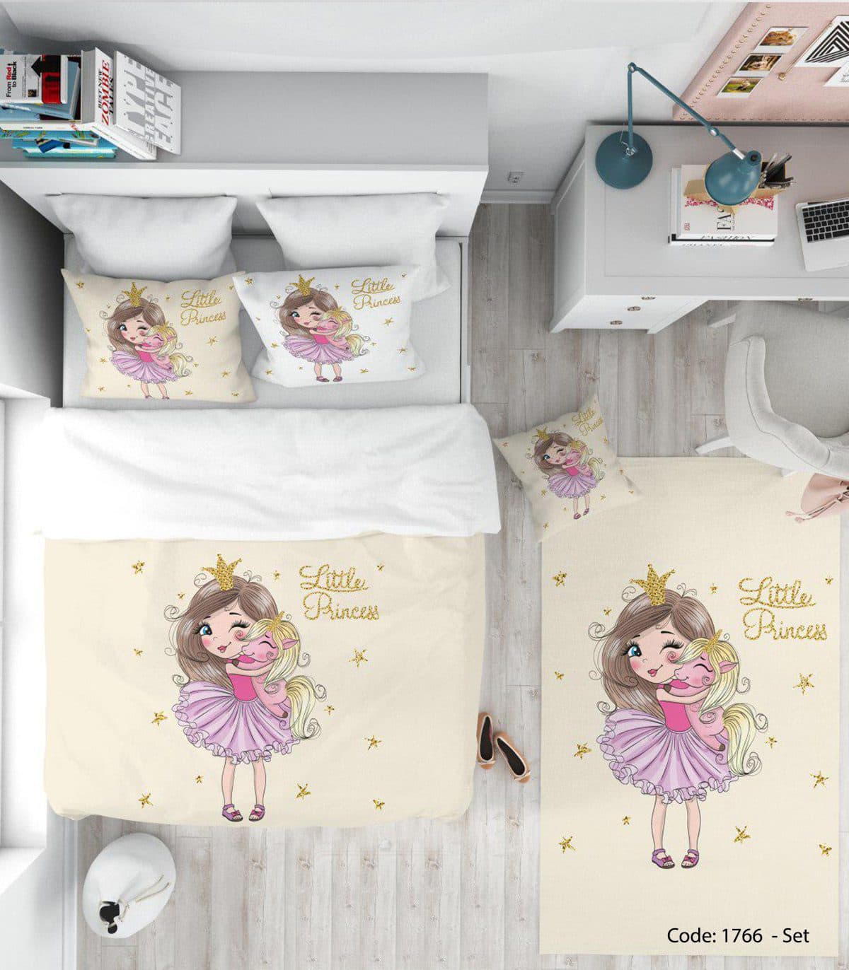 روتختی و ملحفه چاپی دخترانه مدل LOVELY PRINCESS