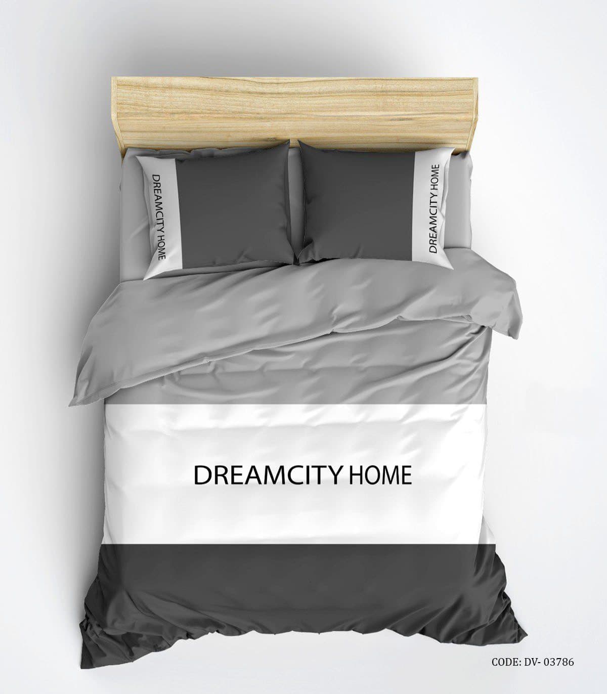 ست روتختی مدرن طوسی سفید مدل DERAMATCI HOME