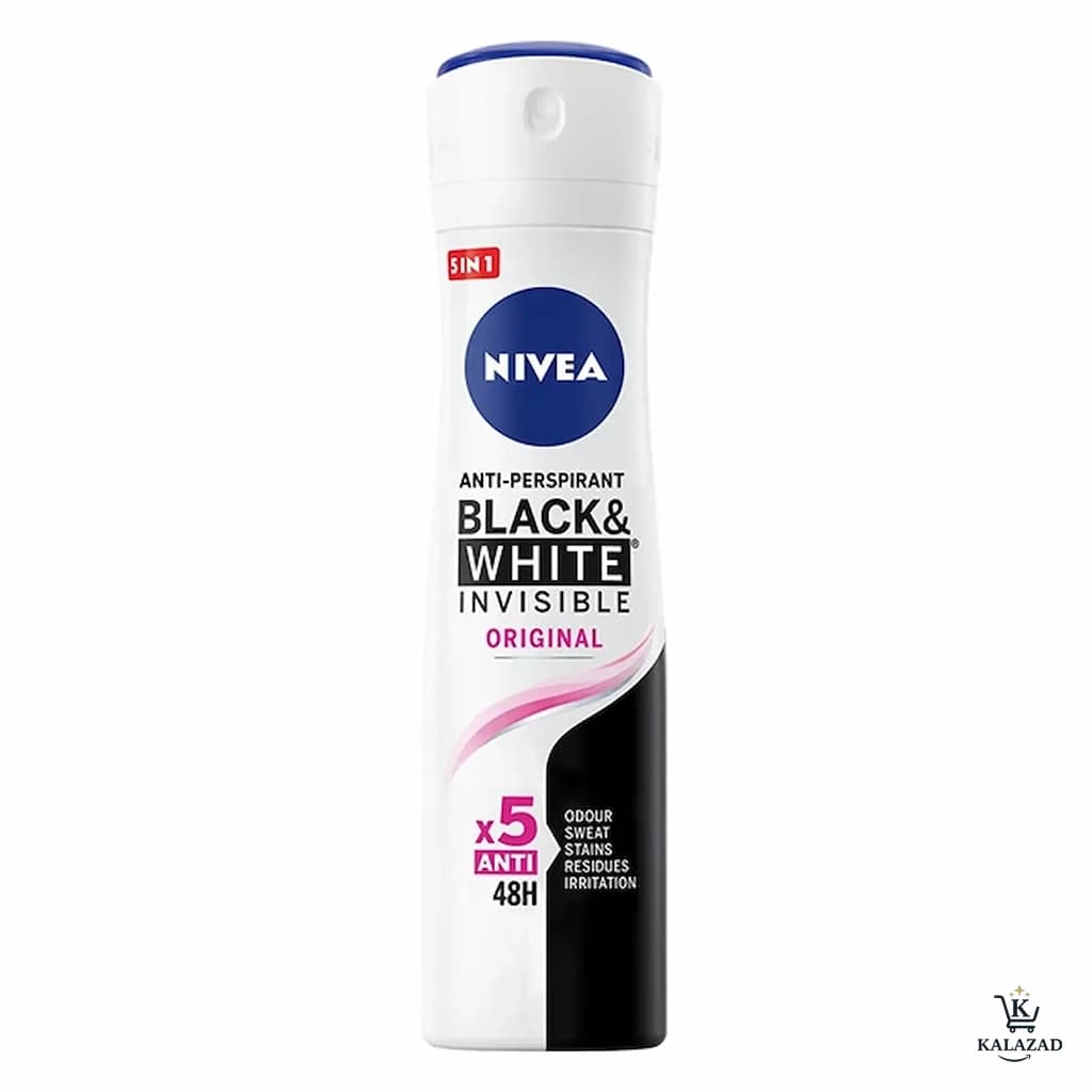 اسپری زنانه نیوا Nivea سری Black & white مدل Silky Smooth — تصویر ۴