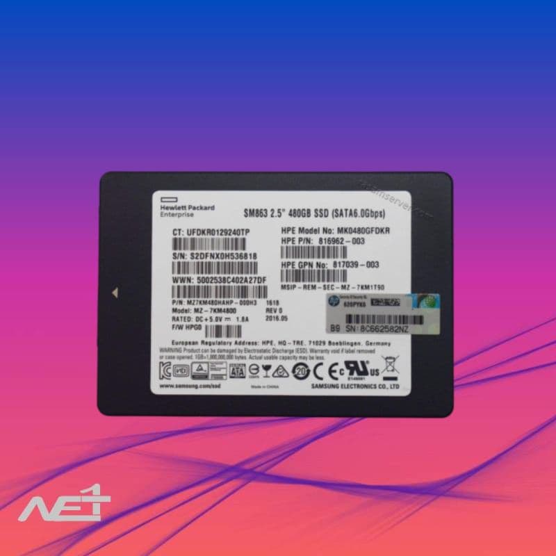 هارد سرور اچ پی ای مدل HPE 480GB 6G SATA SSD — تصویر ۲