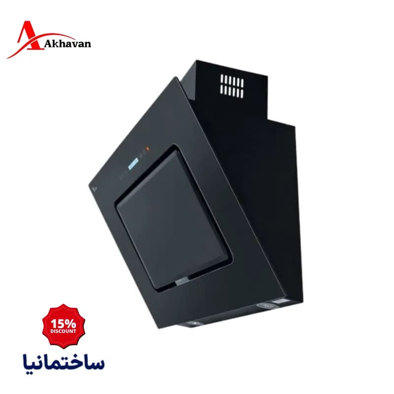 هود مورب اخوان مدل H46-T | طراحی شیشه‌ای مشکی، کنترل لمسی و عملکرد بی‌صدا — تصویر ۲