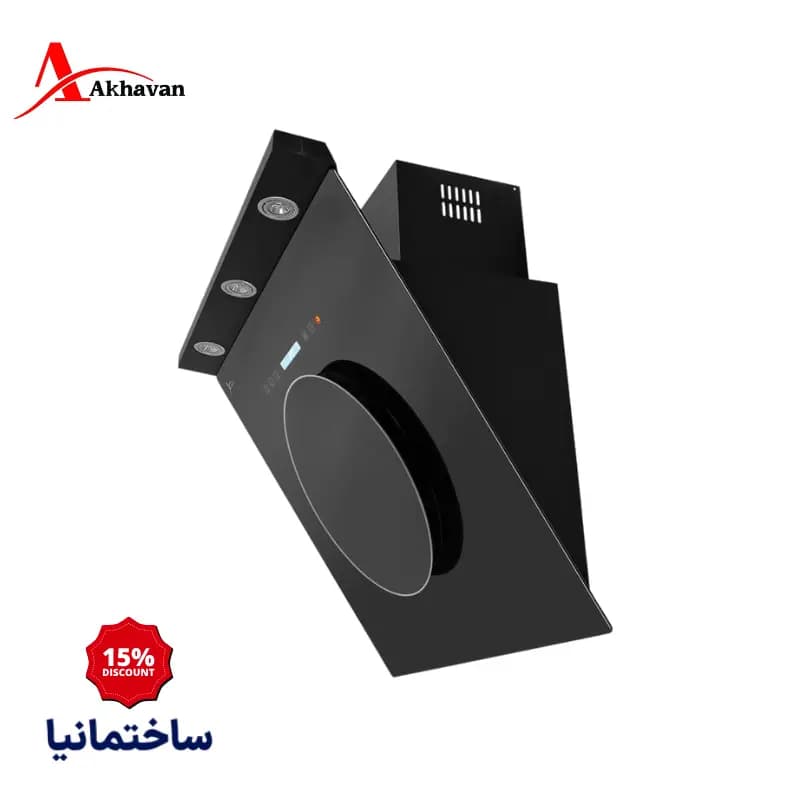 هود مورب اخوان مدل H33-TS | طراحی شیشه‌ای دودی با مکش قوی و عملکرد بی‌صدا