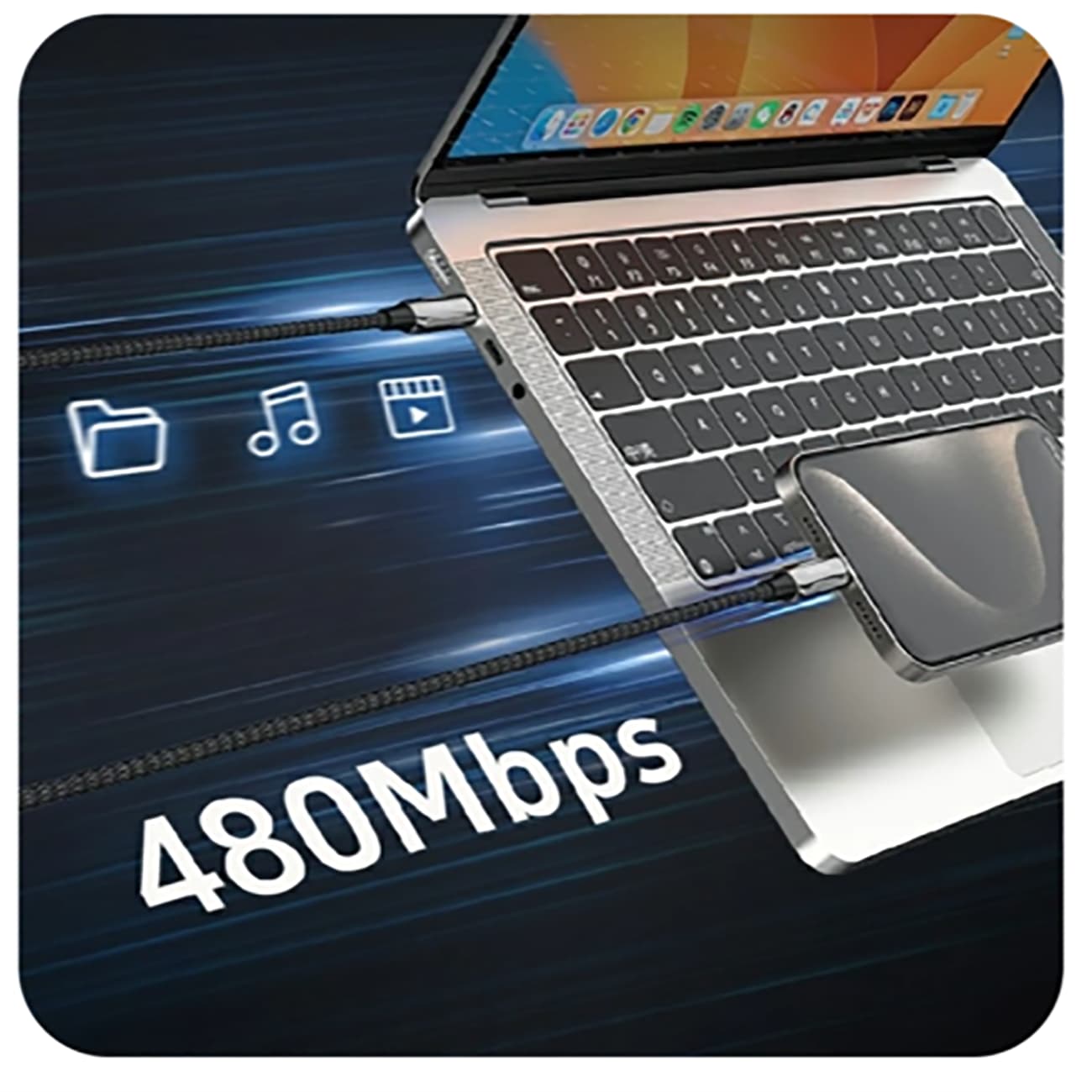 کابل USB-C فست شارژ MAXCO مدل MS12CC طول 2 متری — تصویر ۵