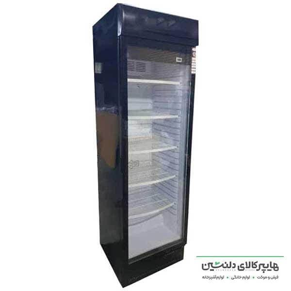 یخچال تک ویترینی عرض 70 درب شیشه ای مشکی