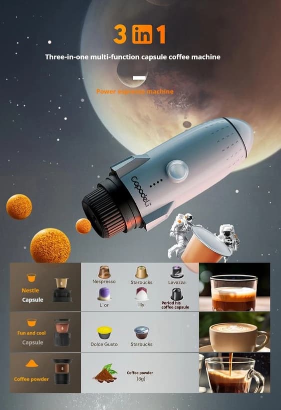 قهوه ساز شارژی کاپادلی مدل ME2409 — تصویر ۹