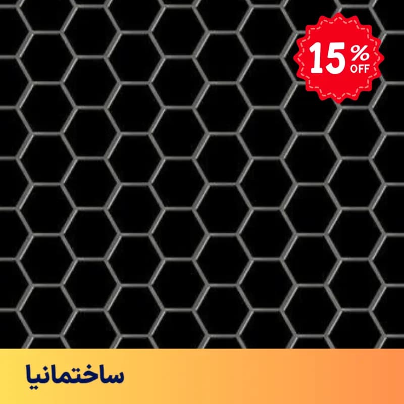 کاشی استخری شش‌ضلعی مشکی SG Black البرز – پرسلان لعاب‌دار ضدآب — تصویر ۴